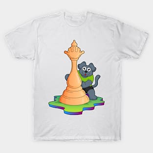 Dog at Chess with Chess piece Queen T-Shirt